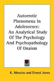 Cover of: Autoerotic Phenomena In Adolescence by K. Menzies
