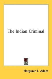 Cover of: The Indian Criminal