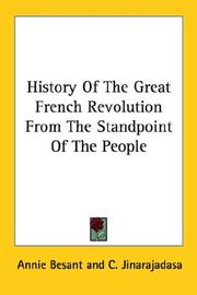 Cover of: History Of The Great French Revolution From The Standpoint Of The People