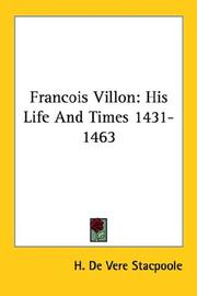 Cover of: Francois Villon by H. De Vere Stacpoole