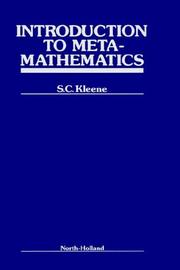 Cover of: Intro to Metamathematic (Bibliotheca Mathematica, a Series of Monographs on Pure and) by S. C. Kleene, Stephen Cole Kleene, S.C. Kleene