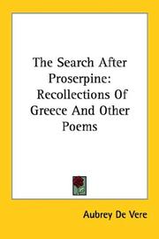 The search after Proserpine by Aubrey De Vere