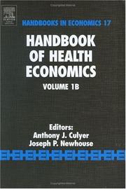Cover of: Handbook of Health Economics : Volume 1B (Handbooks in Economics) (Handbook of Health Economics)