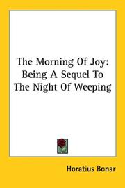 Cover of: The Morning Of Joy by Horatius Bonar, Horatius Bonar