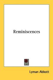 Cover of: Reminiscences by Lyman Abbott, Lyman Abbott