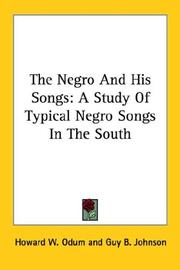 Cover of: The Negro And His Songs | Howard W. Odum
