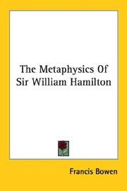 Cover of: The Metaphysics Of Sir William Hamilton