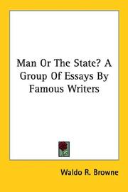 Cover of: Man Or The State? A Group Of Essays By Famous Writers