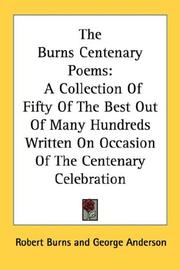 Cover of: The Burns Centenary Poems by Robert Burns