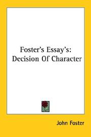 Cover of: Foster's Essay's by John Foster