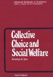 Cover of: Collective choice and social welfare by Amartya Sen, Amartya Sen