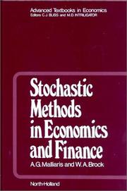 Cover of: Stochastic methods in economics and finance by A. G. Malliaris
