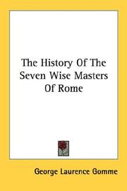 Cover of: The History Of The Seven Wise Masters Of Rome
