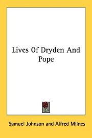 Cover of: Lives Of Dryden And Pope