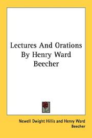 Cover of: Lectures And Orations By Henry Ward Beecher by Henry Ward Beecher