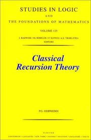Cover of: Classical Recursion Theory (Studies in Logic and the Foundations of Mathematics)