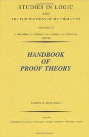 Cover of: Handbook of proof theory