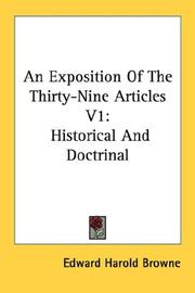 Cover of: An Exposition Of The Thirty-Nine Articles V1 | Edward Harold Browne