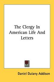 Cover of: The Clergy In American Life And Letters
