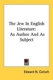 Cover of: The Jew In English Literature: As Author And As Subject