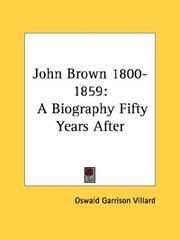 Cover of: John Brown 1800-1859 by Oswald Garrison Villard