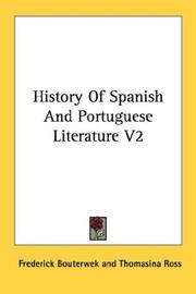 Cover of: History Of Spanish And Portuguese Literature V2 | Frederick Bouterwek
