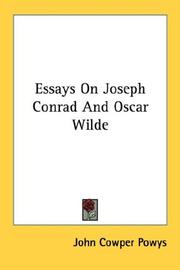Cover of: Essays On Joseph Conrad And Oscar Wilde by Theodore Francis Powys