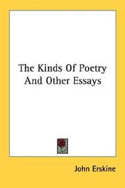 Cover of: The Kinds Of Poetry And Other Essays