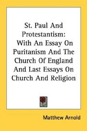 Cover of: St. Paul And Protestantism by Matthew Arnold