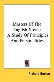 Cover of: Masters Of The English Novel: A Study Of Principles And Personalities