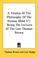 Cover of: A Treatise Of The Philosophy Of The Human Mind V1