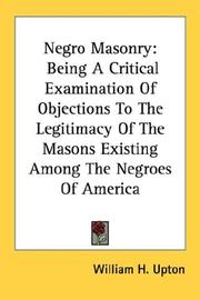 Cover of: Negro Masonry by William H. Upton