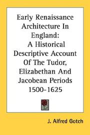 Cover of: Early Renaissance Architecture In England