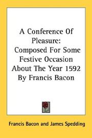 A Conference Of Pleasure by Francis Bacon