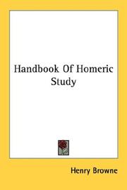 Cover of: Handbook Of Homeric Study