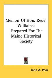 Memoir of Hon. Reuel Williams by John A. Poor