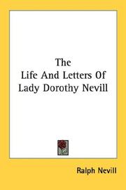 Cover of: The Life And Letters Of Lady Dorothy Nevill