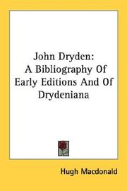 Cover of: John Dryden | Hugh Macdonald