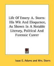 Cover of: Life Of Emery A. Storrs by Isaac E. Adams