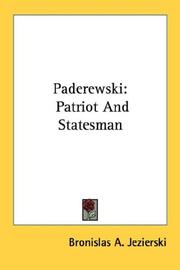 Paderewski by Bronislas A. Jezierski