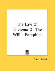 Cover of: The Law Of Thelema Or The Will - Pamphlet