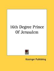 Cover of: 16th Degree Prince Of Jerusalem by Kessinger Publishing