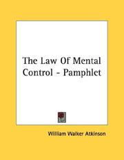 Cover of: The Law Of Mental Control - Pamphlet
