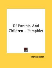 Cover of: Of Parents And Children - Pamphlet