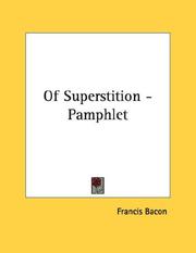 Cover of: Of Superstition - Pamphlet