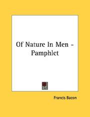 Cover of: Of Nature In Men - Pamphlet