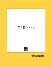 Cover of: Of Riches
