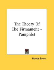Cover of: The Theory Of The Firmament - Pamphlet