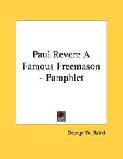 Cover of: Paul Revere A Famous Freemason - Pamphlet