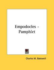 Cover of: Empodocles - Pamphlet